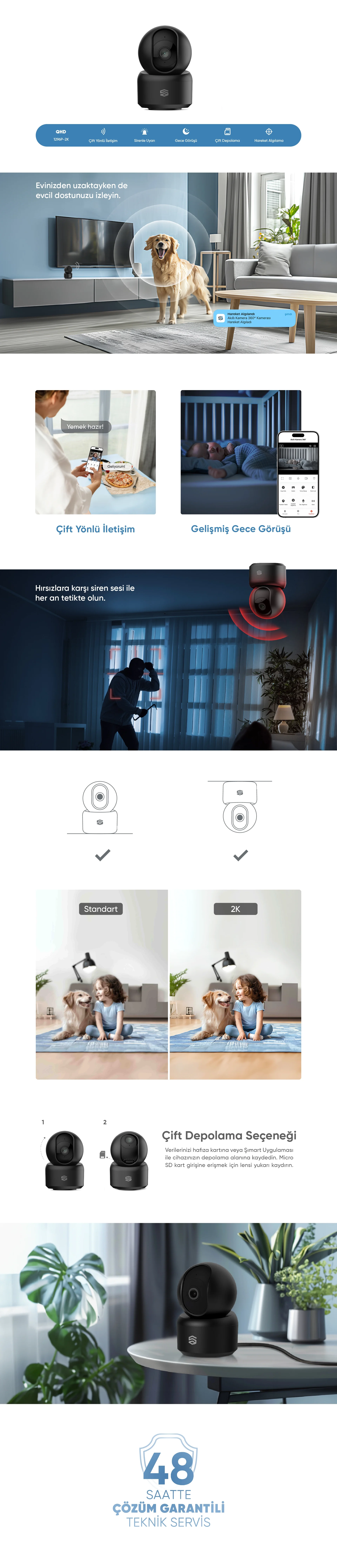 Akıllı Kamera 360° (2K - 1296p) - Akıllı Kamera 360° (2K - 1296p), Akıllı ev cihazı, IoT teknolojisi, Akıllı telefon kontrolü, Enerji tasarrufu IoT, Güvenlik IoT ürünü, Akıllı yaşam teknolojisi, Evinizi akıllandırın, IoT ile akıllı ev, Akıllı ev otomasyonu