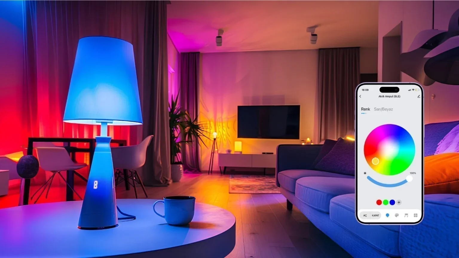 Akıllı Ampul (Wi-Fi) - Akıllı Ampul (Wi-Fi), Akıllı ev cihazı, IoT teknolojisi, Akıllı telefon kontrolü, Enerji tasarrufu IoT, Güvenlik IoT ürünü, Akıllı yaşam teknolojisi, Evinizi akıllandırın, IoT ile akıllı ev, Akıllı ev otomasyonu
