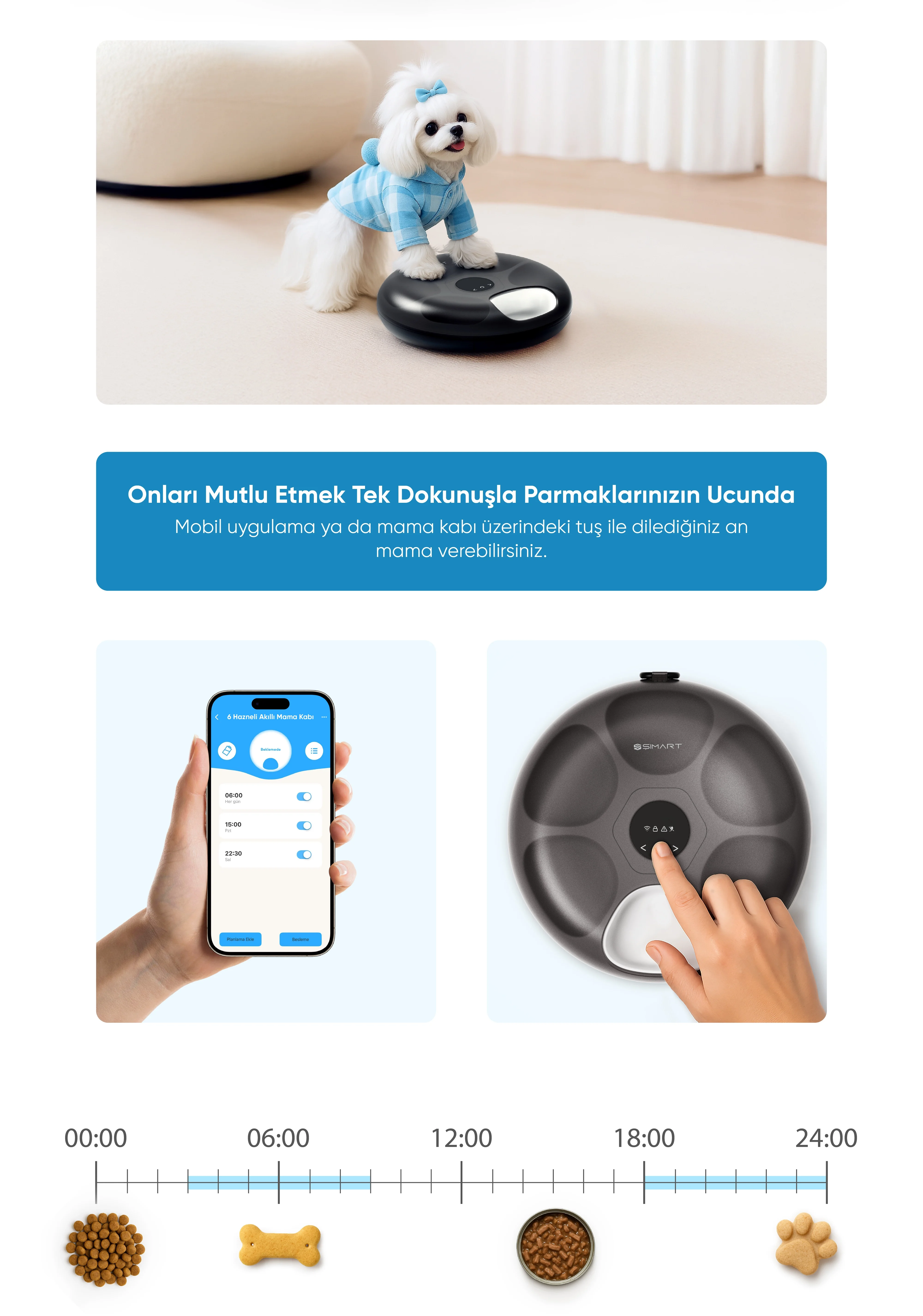 6 Hazneli Akıllı Mama Kabı - Şımart Teknoloji