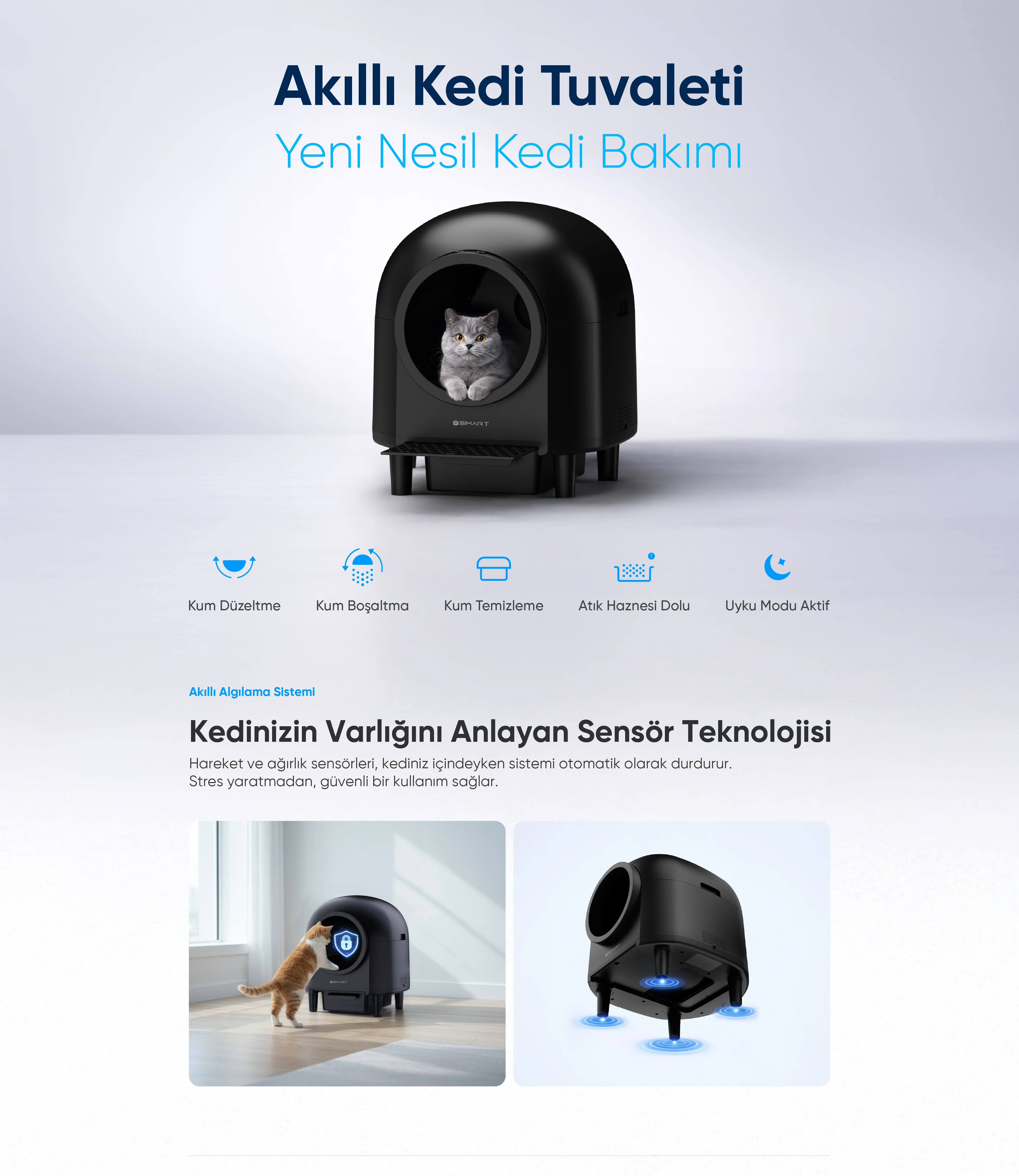 Akıllı Kedi Tuvaleti - akıllı kedi tuvaleti, elektronik kedi tuvaleti, otomatik kedi tuvaleti