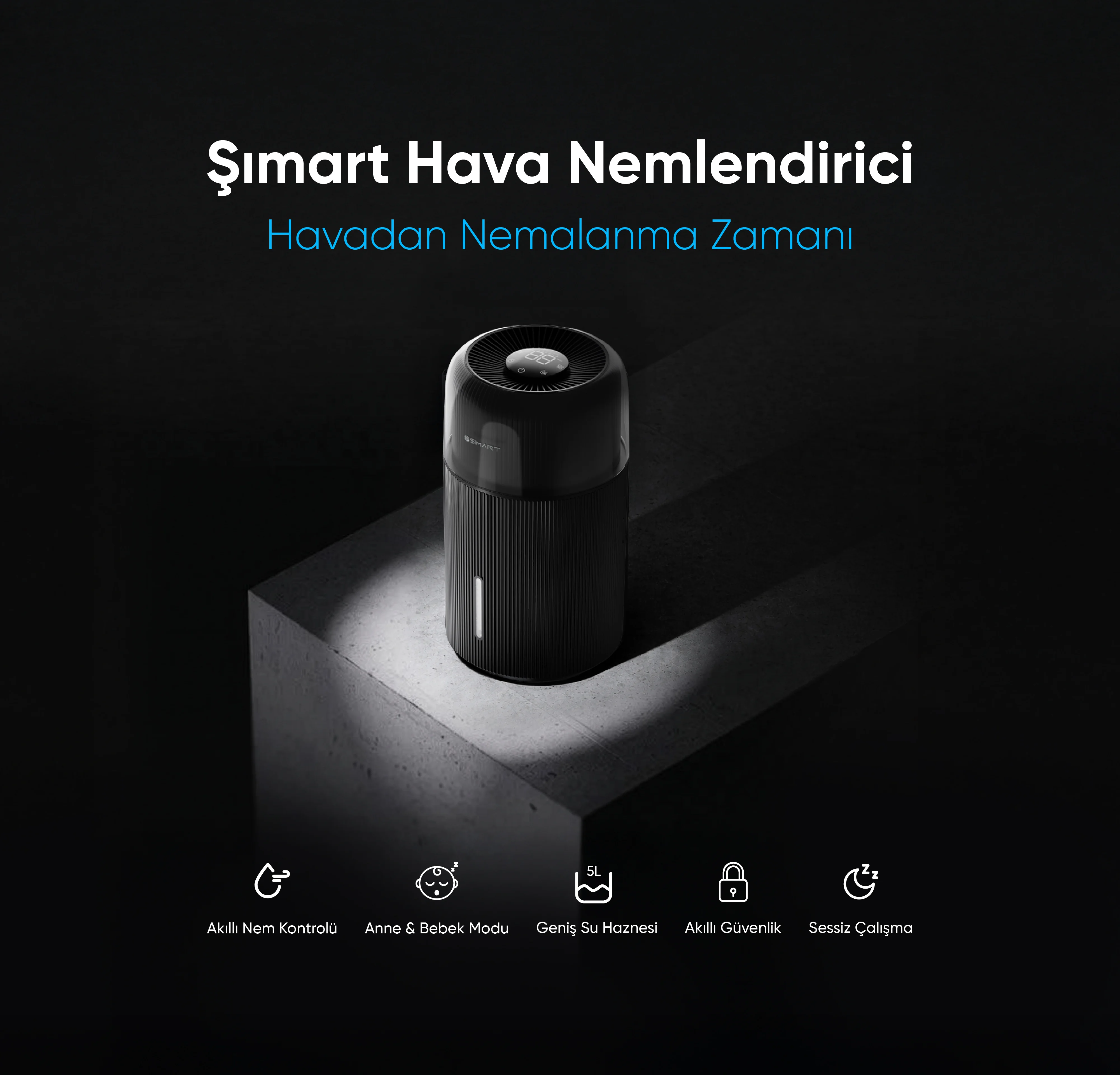 Akıllı Hava Nemlendirici - hava nemlendirme cihazı, hava nemlendirici, buhar makinesi