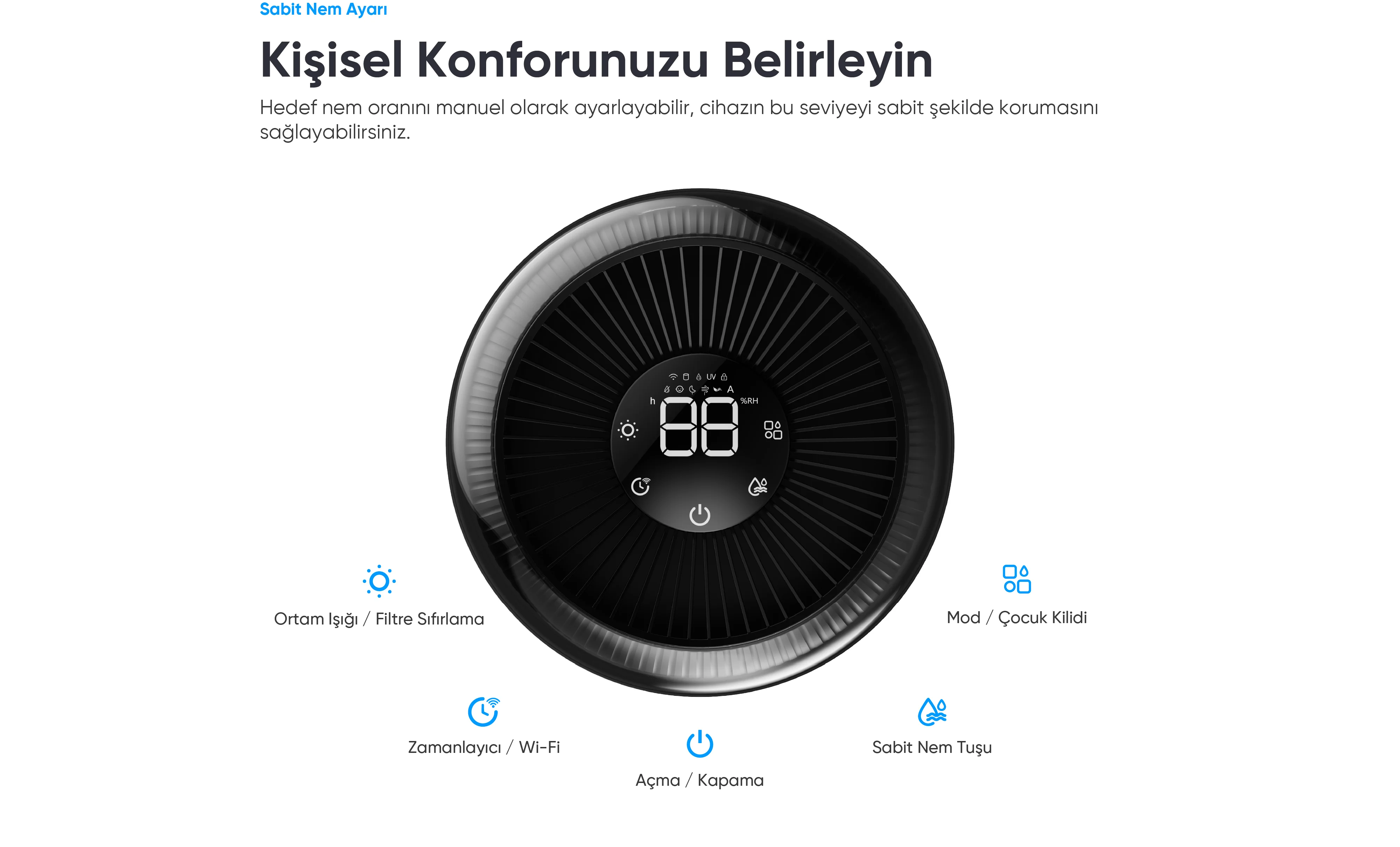 Akıllı Hava Nemlendirici - hava nemlendirme cihazı, hava nemlendirici, buhar makinesi
