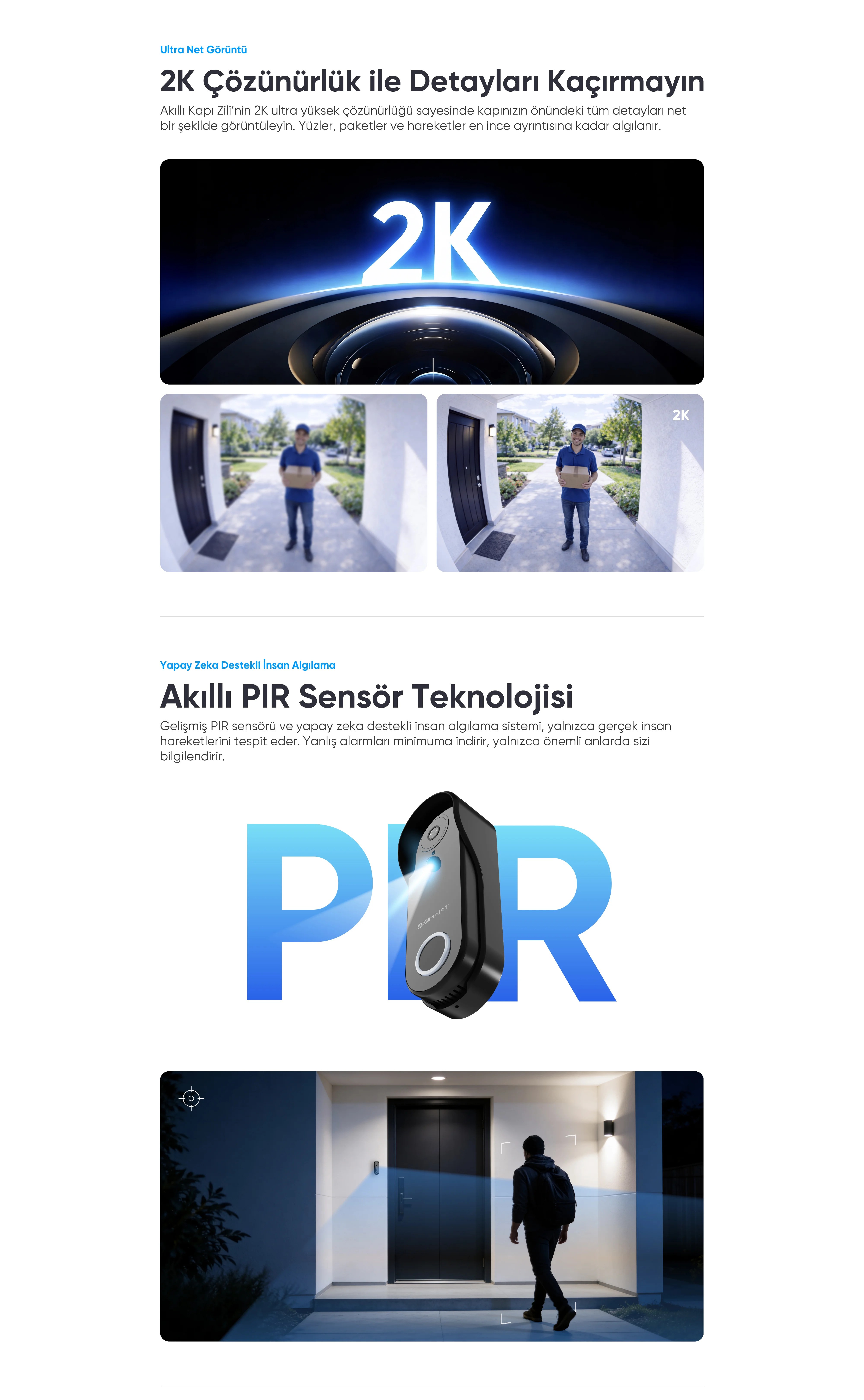 Akıllı Kapı Zili - kameralı kapı zili, wifi kapı zili, akıllı zil sistemi, kablosuz kapı zili, güvenlik kapı zili, hareket algılayan kapı zili, sesli iletişim kapı zili, şımart akıllı kapı zili
