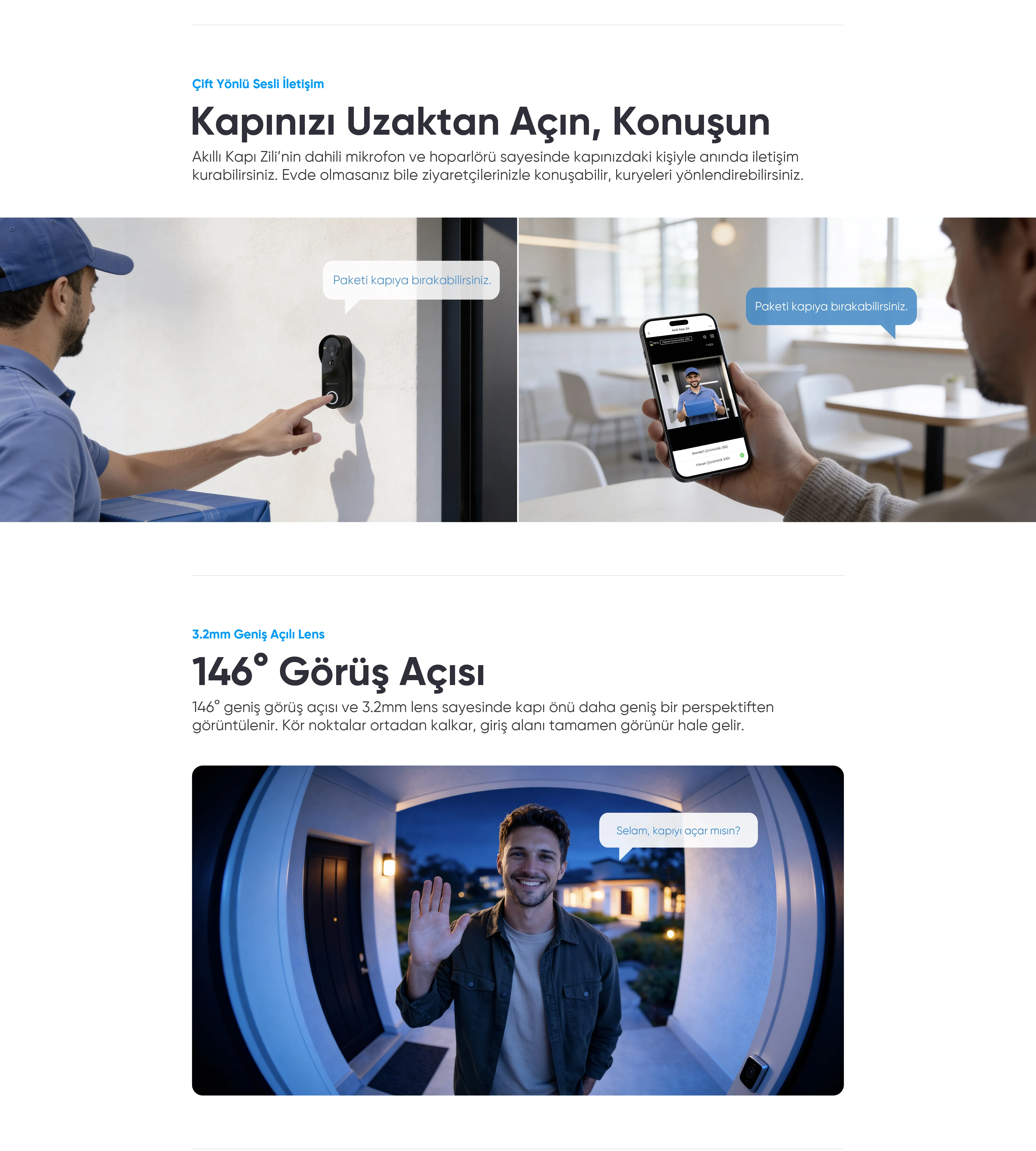Akıllı Kapı Zili - kameralı kapı zili, wifi kapı zili, akıllı zil sistemi, kablosuz kapı zili, güvenlik kapı zili, hareket algılayan kapı zili, sesli iletişim kapı zili, şımart akıllı kapı zili