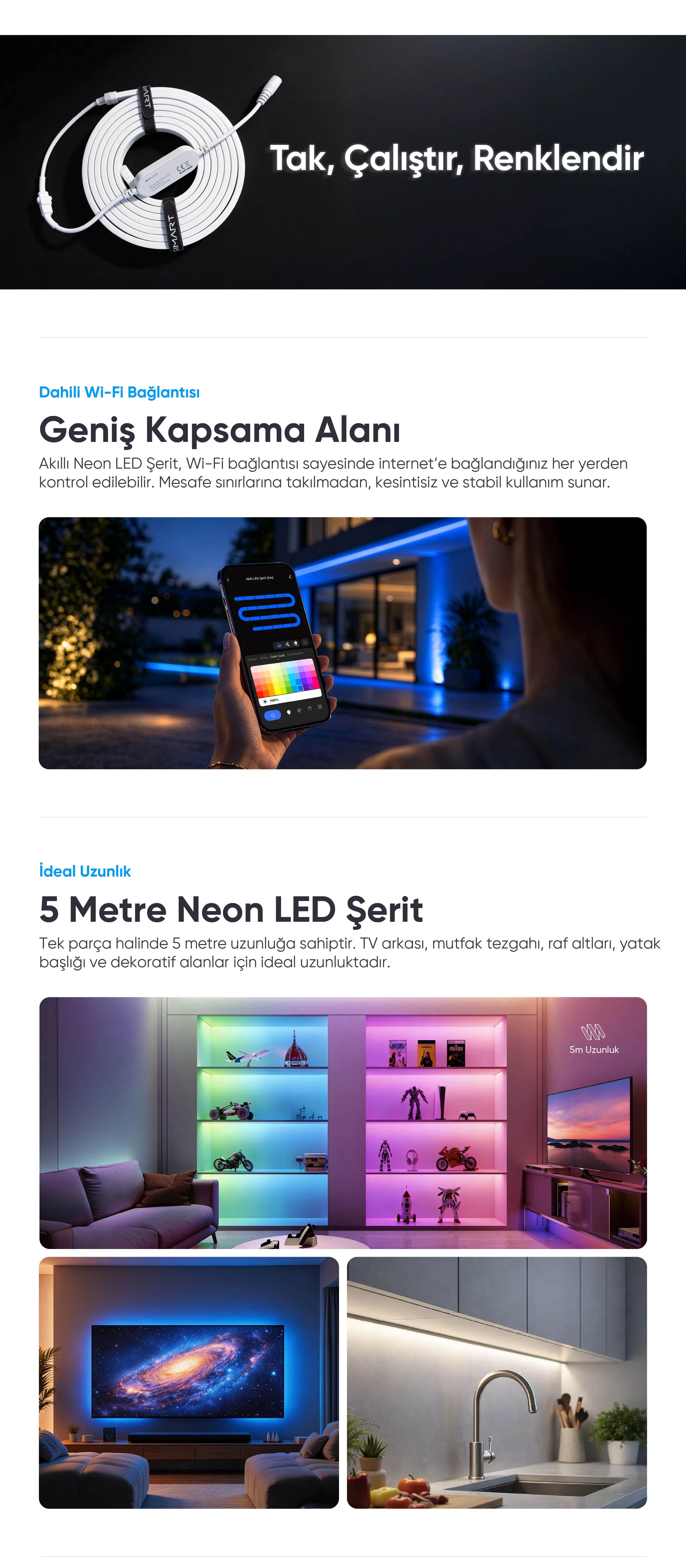 Akıllı Neon LED Şerit (5m) - Akıllı Neon LED Şerit (5m), Akıllı ev cihazı, IoT teknolojisi, Akıllı telefon kontrolü, Enerji tasarrufu IoT, Güvenlik IoT ürünü, Akıllı yaşam teknolojisi, Evinizi akıllandırın, IoT ile akıllı ev, Akıllı ev otomasyonu