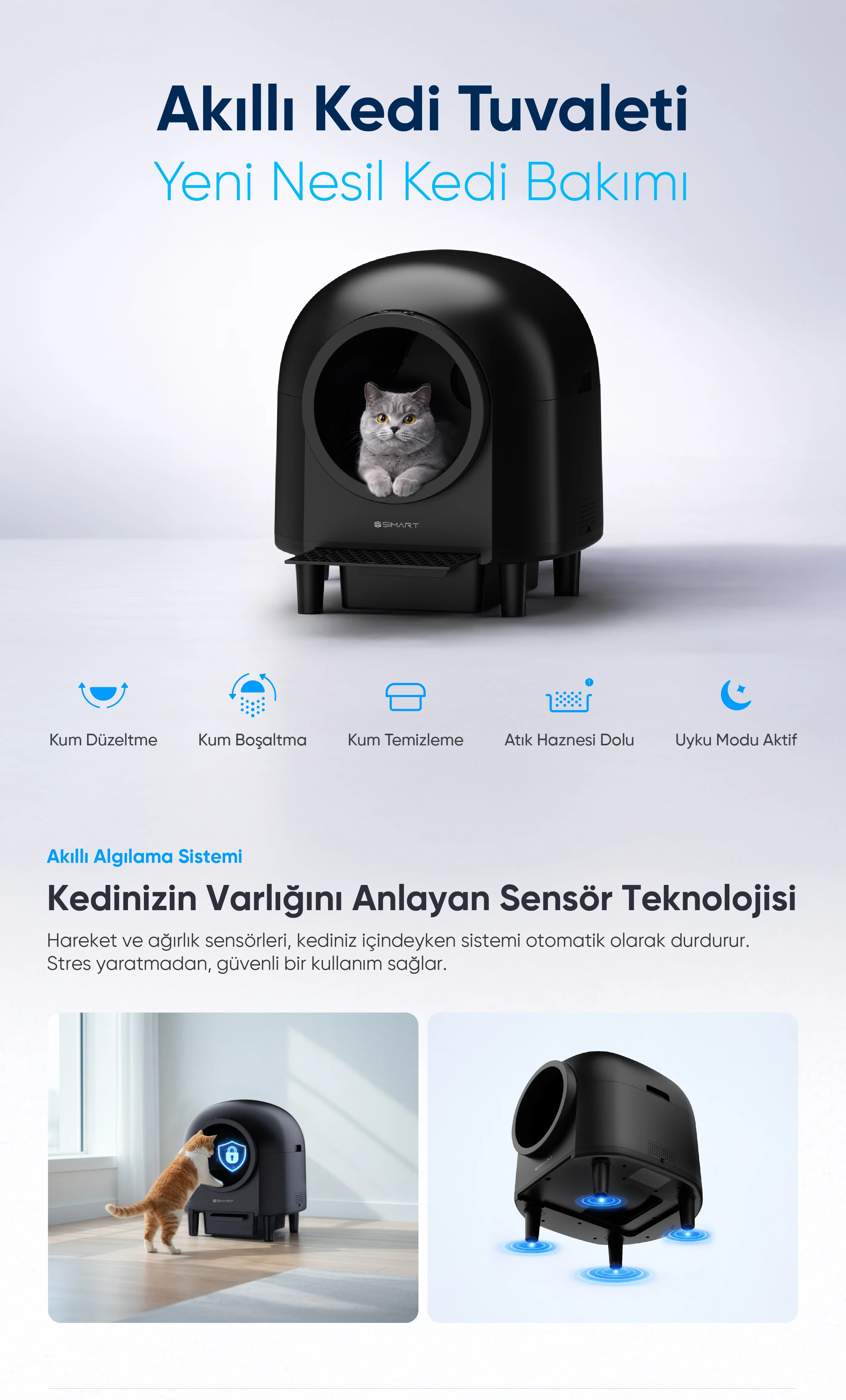 Akıllı Kedi Tuvaleti - akıllı kedi tuvaleti, elektronik kedi tuvaleti, otomatik kedi tuvaleti
