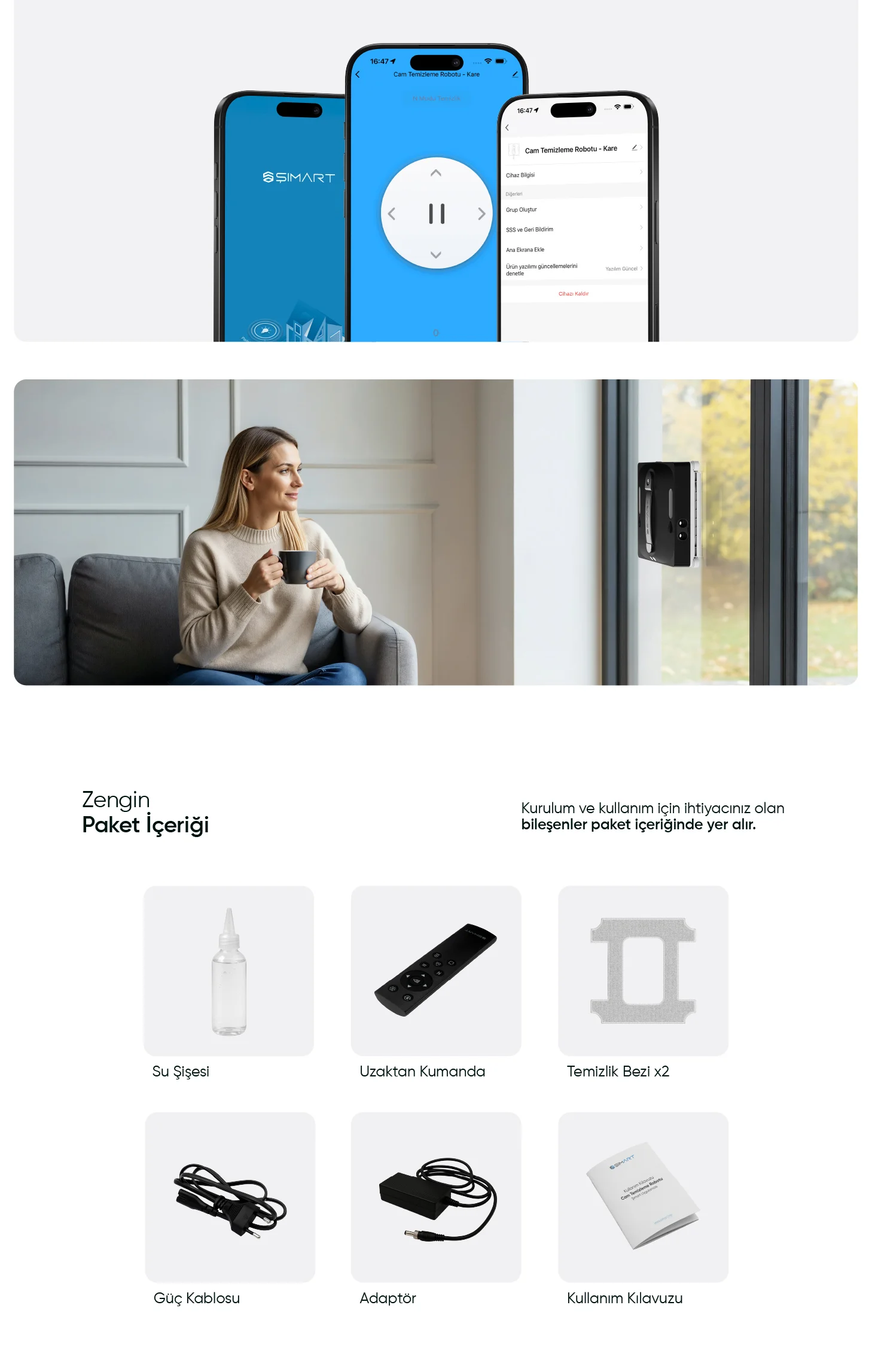 Kare Cam Temizleme Robotu - Kare Cam Temizleme Robotu, Akıllı ev cihazı, IoT teknolojisi, Akıllı telefon kontrolü, Enerji tasarrufu IoT, Güvenlik IoT ürünü, Akıllı yaşam teknolojisi, Evinizi akıllandırın, IoT ile akıllı ev, Akıllı ev otomasyonu
