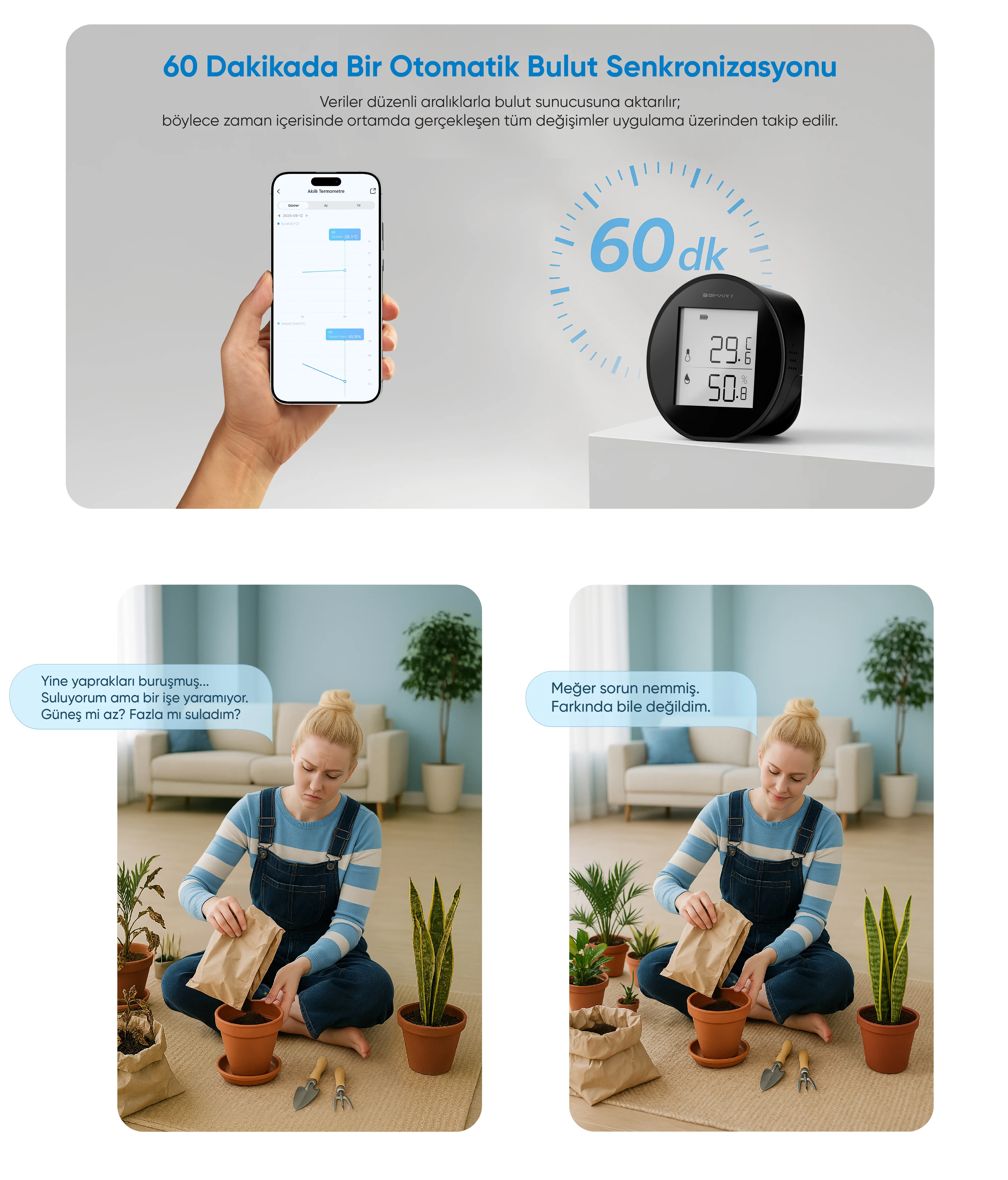 Akıllı Termometre - Akıllı Termometre, Akıllı ev cihazı, IoT teknolojisi, Akıllı telefon kontrolü, Enerji tasarrufu IoT, Güvenlik IoT ürünü, Akıllı yaşam teknolojisi, Evinizi akıllandırın, IoT ile akıllı ev, Akıllı ev otomasyonu