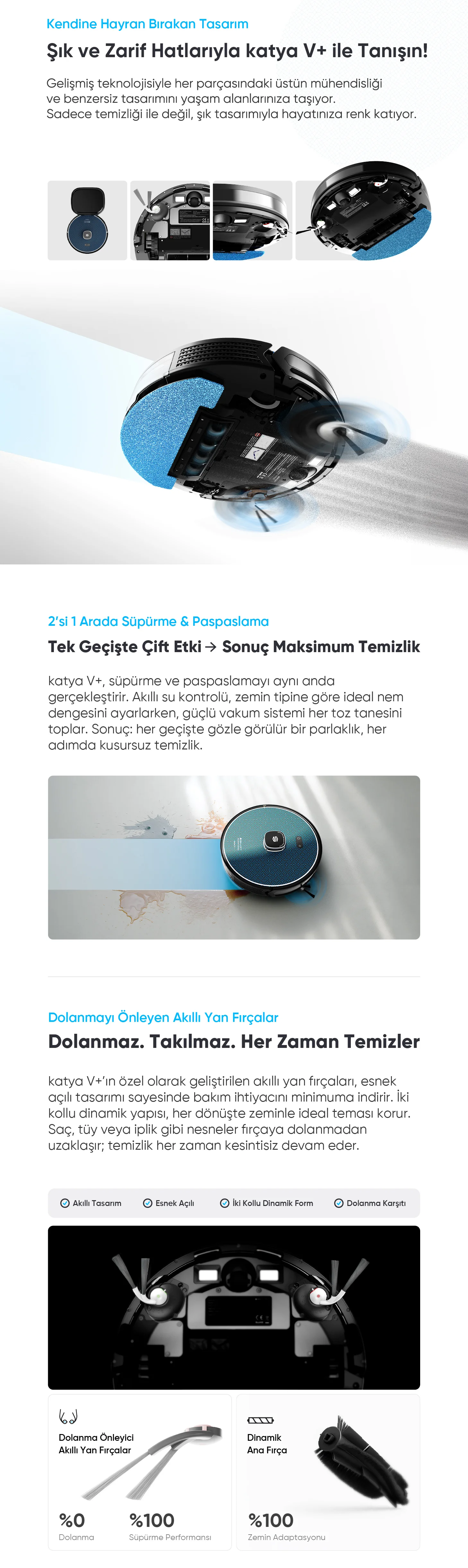 katya V+ Akıllı Robot Süpürge - istasyonlu robot süpürge, toz torbalı robot süpürge, toz boşaltan robot süpürge, en iyi robot süpürge
