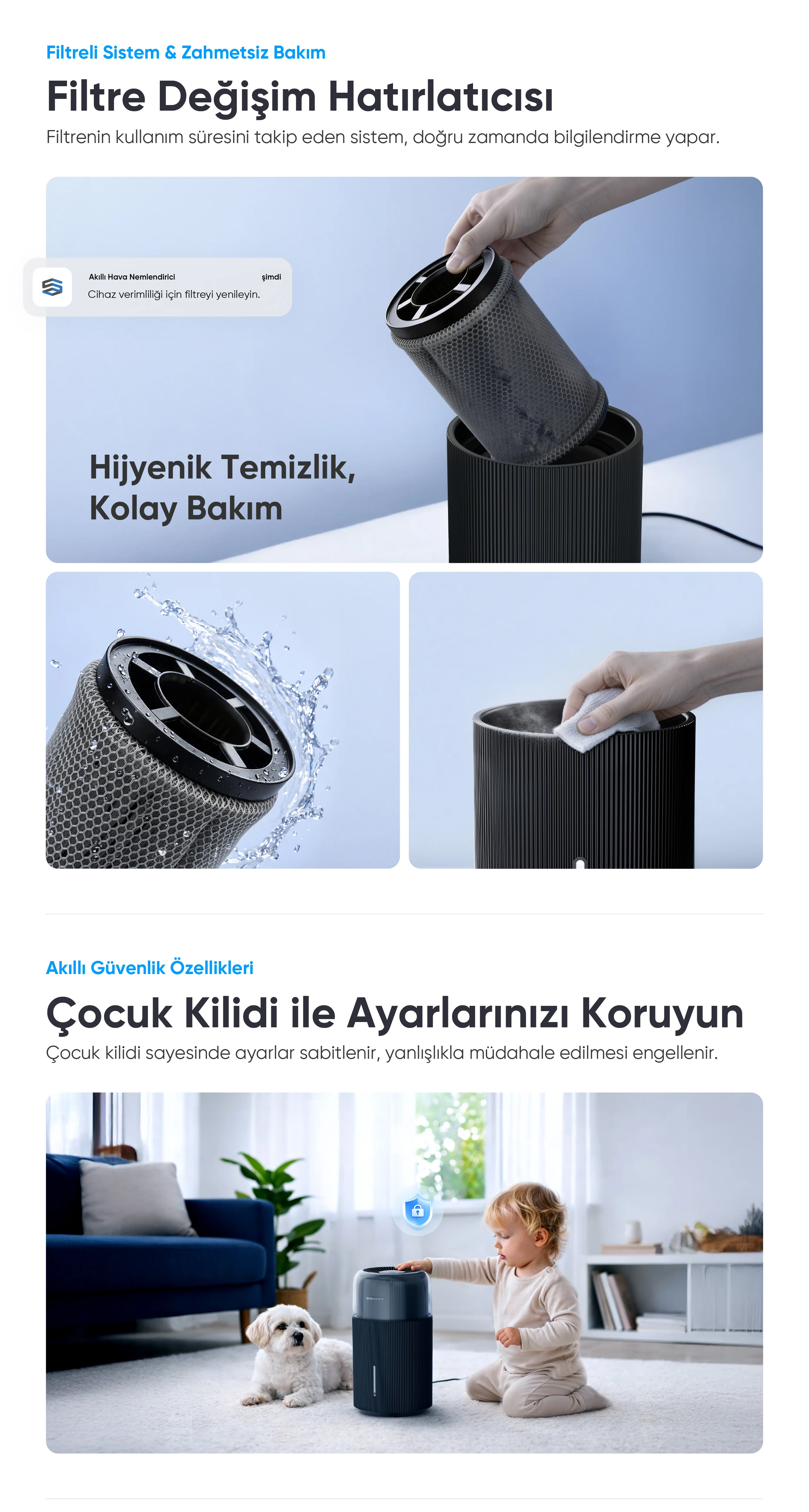 Akıllı Hava Nemlendirici - hava nemlendirme cihazı, hava nemlendirici, buhar makinesi