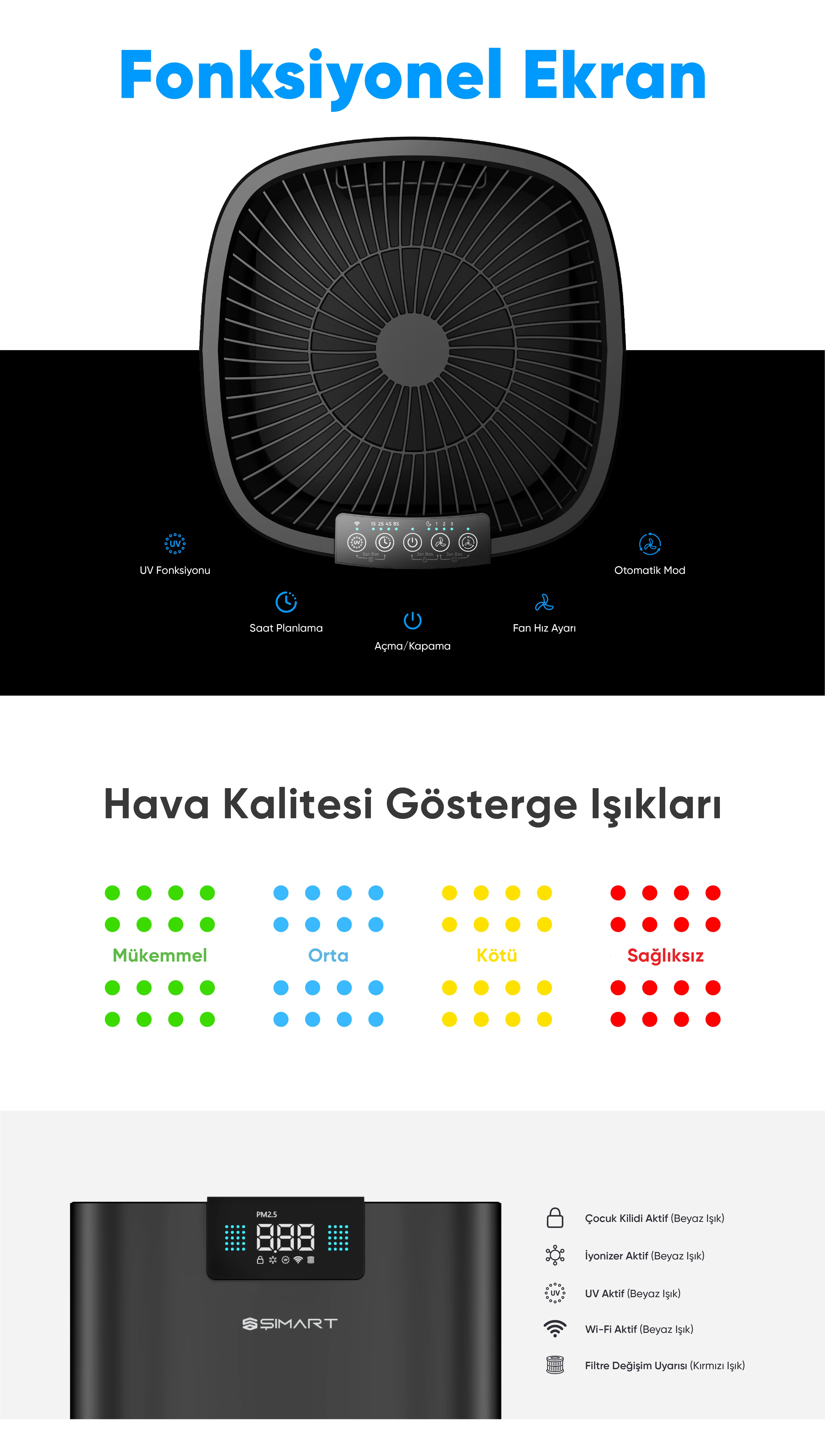 Akıllı Hava Temizleyici Pro - hava temizleyici, filtreli hava temizleme cihazı, hava temizleyici fiyatları, akıllı hava temizleyici fiyatları