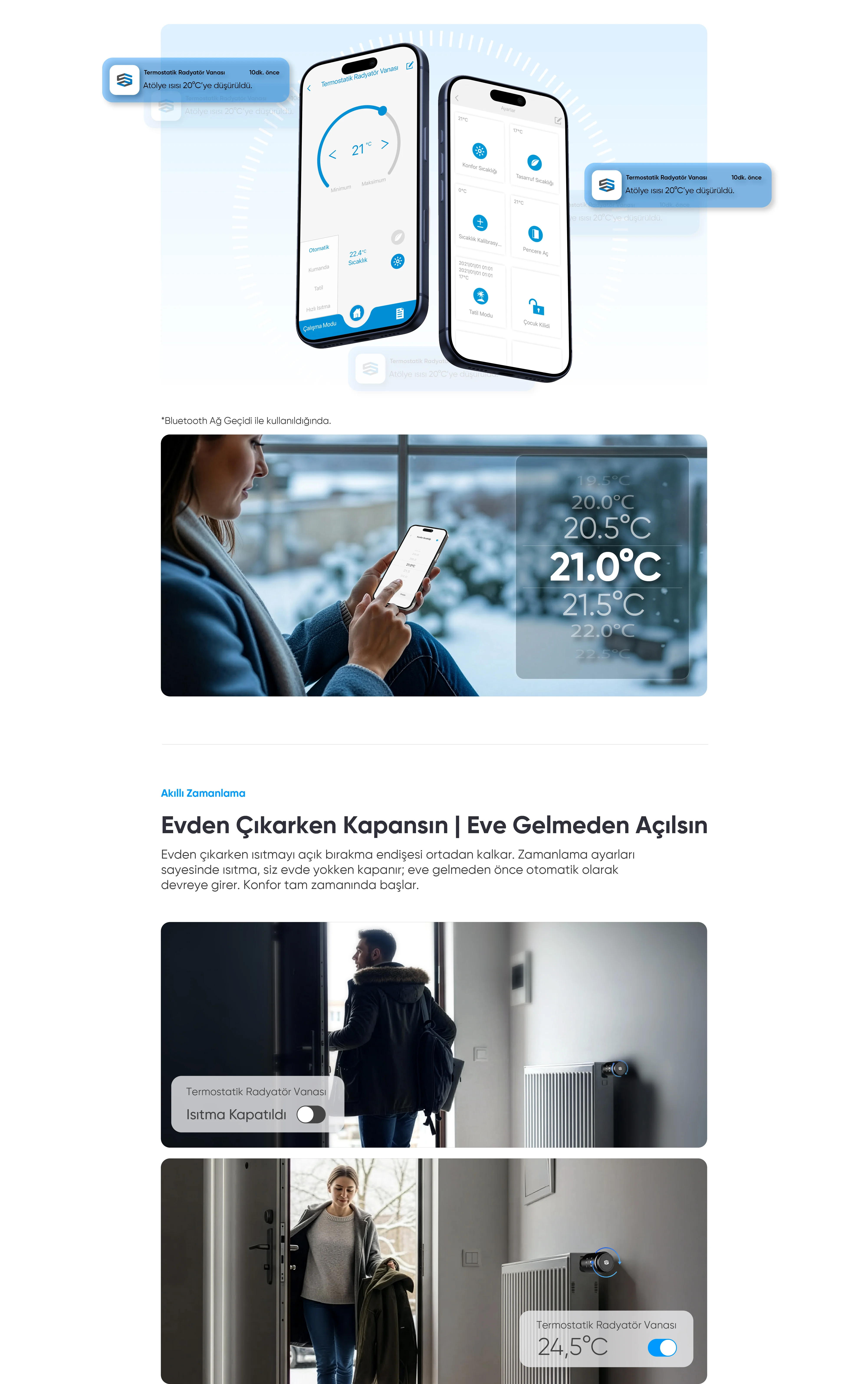 Termostatik Radyatör Vanası (BLE) - Termostatik Radyatör Vanası (BLE), Akıllı ev cihazı, IoT teknolojisi, Akıllı telefon kontrolü, Enerji tasarrufu IoT, Güvenlik IoT ürünü, Akıllı yaşam teknolojisi, Evinizi akıllandırın, IoT ile akıllı ev, Akıllı ev otomasyonu