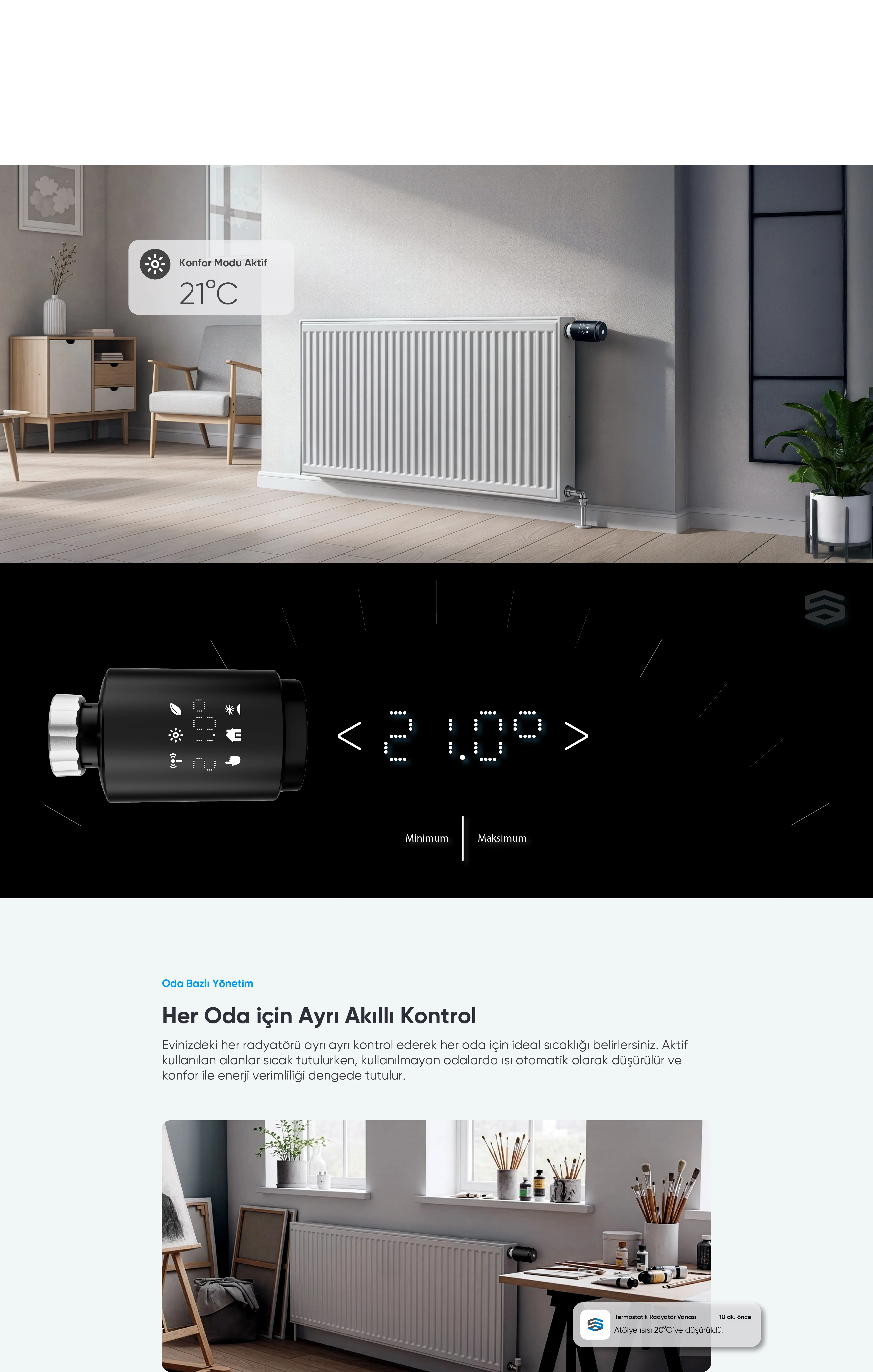 Termostatik Radyatör Vanası (BLE) - Termostatik Radyatör Vanası (BLE), Akıllı ev cihazı, IoT teknolojisi, Akıllı telefon kontrolü, Enerji tasarrufu IoT, Güvenlik IoT ürünü, Akıllı yaşam teknolojisi, Evinizi akıllandırın, IoT ile akıllı ev, Akıllı ev otomasyonu