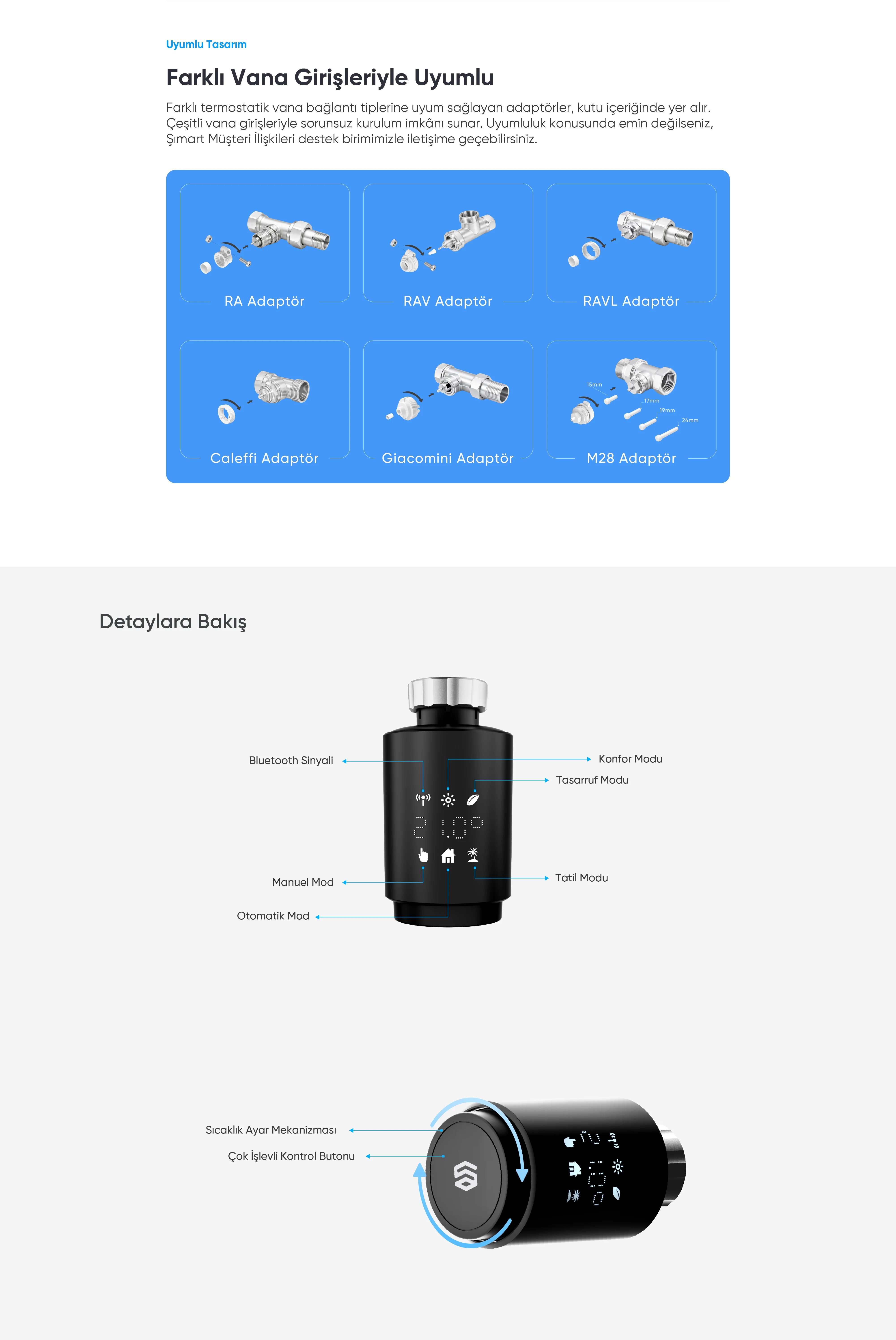 Termostatik Radyatör Vanası (BLE) - Termostatik Radyatör Vanası (BLE), Akıllı ev cihazı, IoT teknolojisi, Akıllı telefon kontrolü, Enerji tasarrufu IoT, Güvenlik IoT ürünü, Akıllı yaşam teknolojisi, Evinizi akıllandırın, IoT ile akıllı ev, Akıllı ev otomasyonu