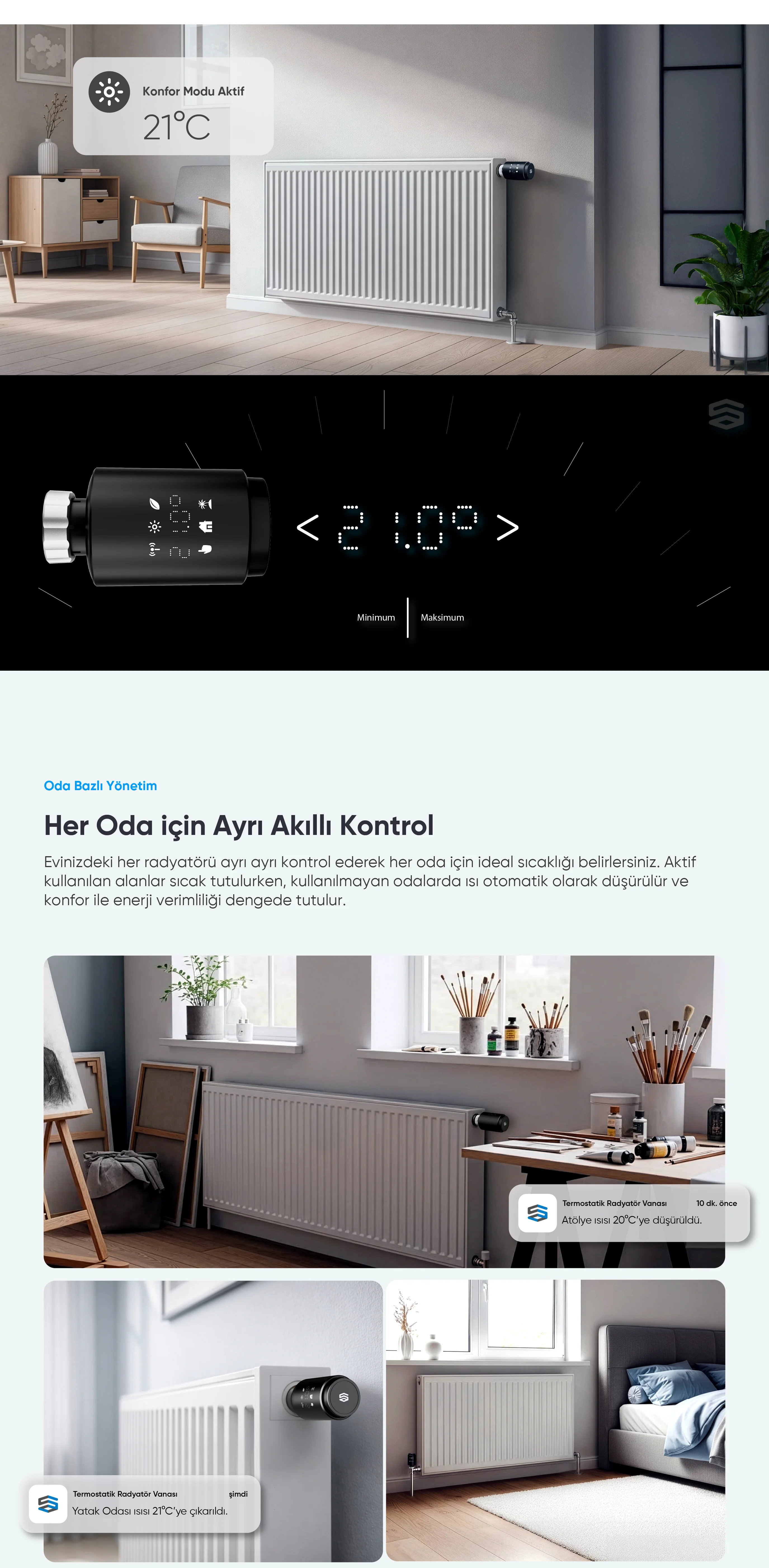 Termostatik Radyatör Vanası (BLE) - Termostatik Radyatör Vanası (BLE), Akıllı ev cihazı, IoT teknolojisi, Akıllı telefon kontrolü, Enerji tasarrufu IoT, Güvenlik IoT ürünü, Akıllı yaşam teknolojisi, Evinizi akıllandırın, IoT ile akıllı ev, Akıllı ev otomasyonu