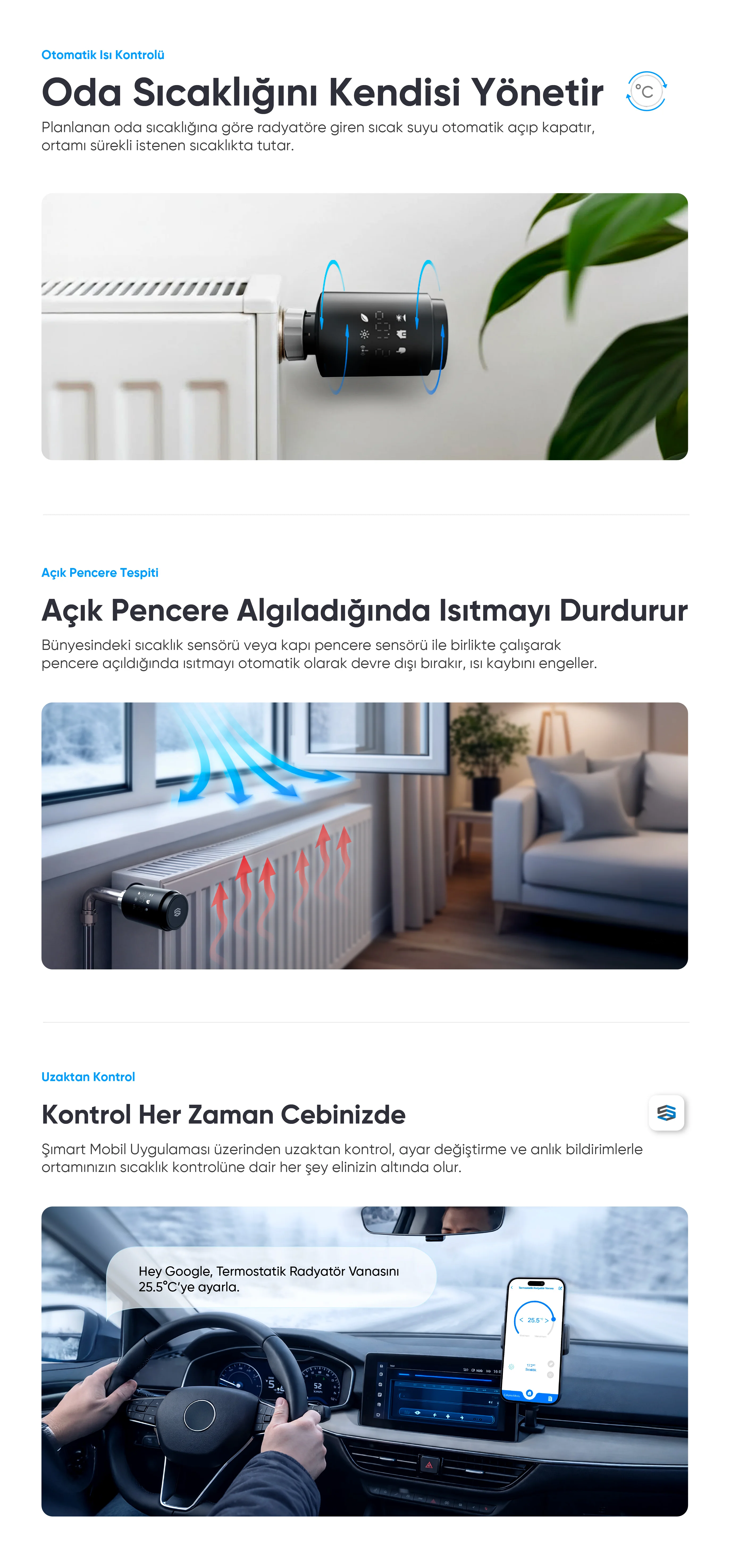 Termostatik Radyatör Vanası (Wi-Fi) - Termostatik Radyatör Vanası (Wi-Fi), Akıllı ev cihazı, IoT teknolojisi, Akıllı telefon kontrolü, Enerji tasarrufu IoT, Güvenlik IoT ürünü, Akıllı yaşam teknolojisi, Evinizi akıllandırın, IoT ile akıllı ev, Akıllı ev otomasyonu