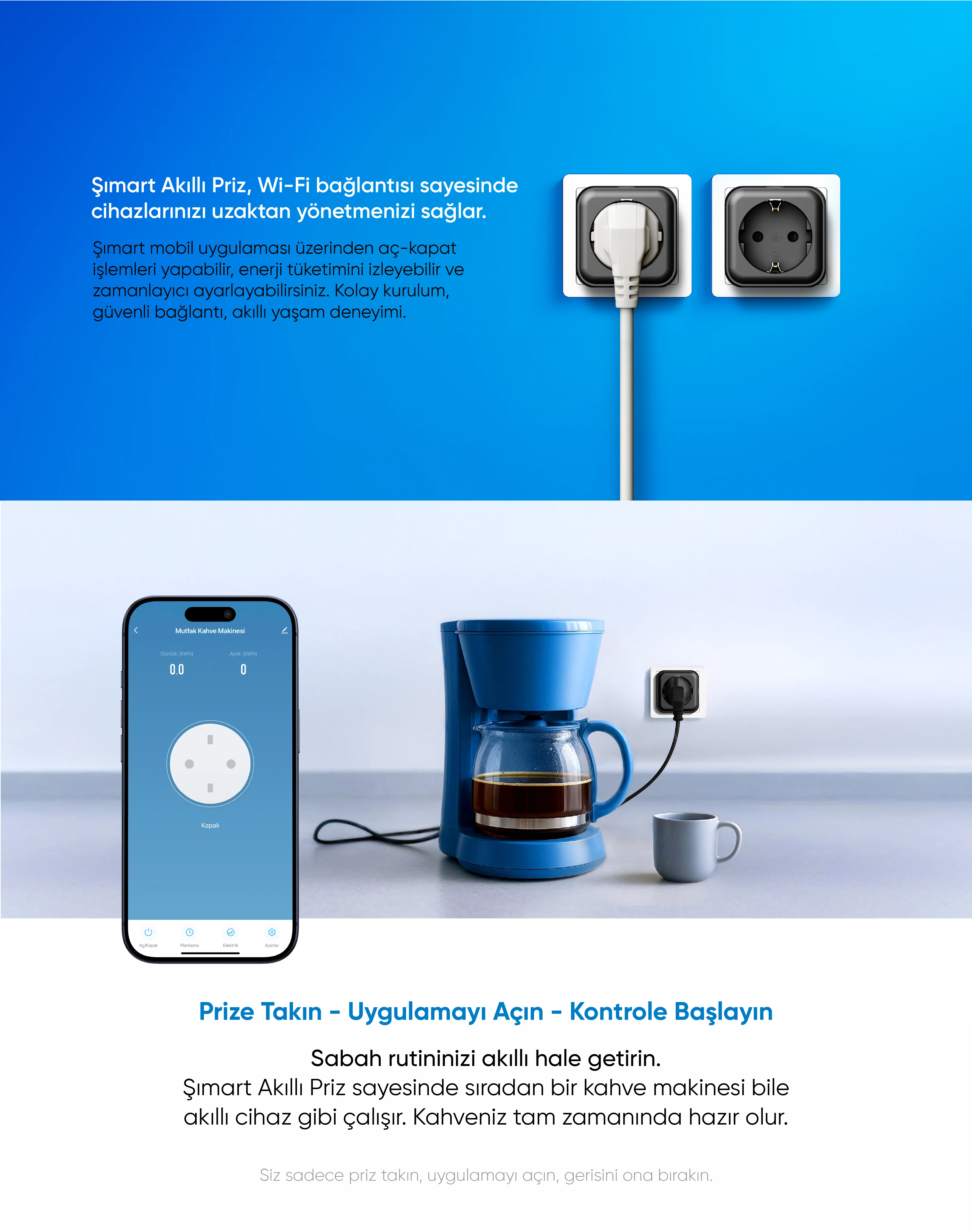 Akıllı Priz - Akıllı Priz, Akıllı ev cihazı, IoT teknolojisi, Akıllı telefon kontrolü, Enerji tasarrufu IoT, Güvenlik IoT ürünü, Akıllı yaşam teknolojisi, Evinizi akıllandırın, IoT ile akıllı ev, Akıllı ev otomasyonu