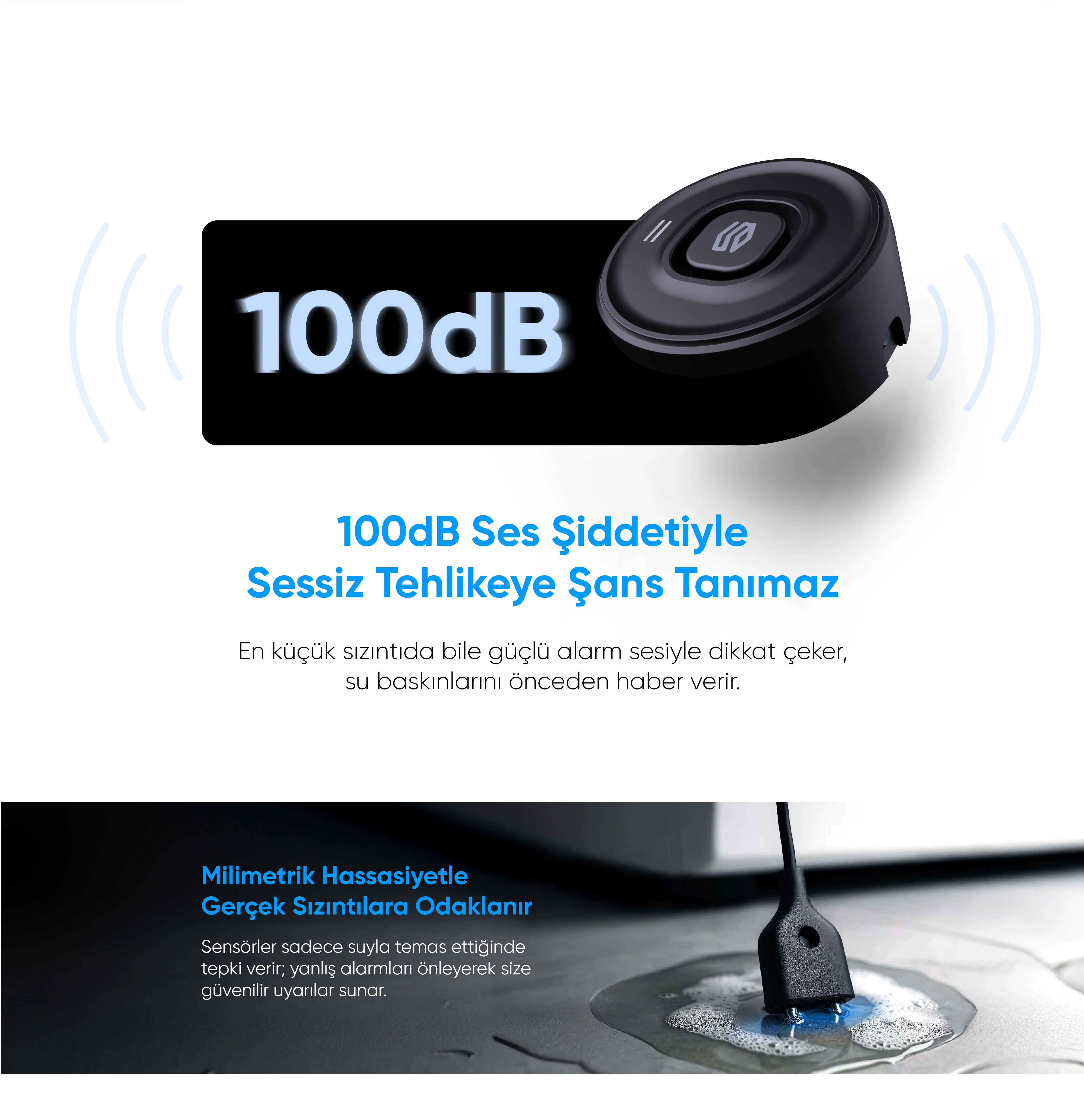 Su Kaçağı Dedektörü - Su Kaçağı Dedektörü, Akıllı ev cihazı, IoT teknolojisi, Akıllı telefon kontrolü, Enerji tasarrufu IoT, Güvenlik IoT ürünü, Akıllı yaşam teknolojisi, Evinizi akıllandırın, IoT ile akıllı ev, Akıllı ev otomasyonu