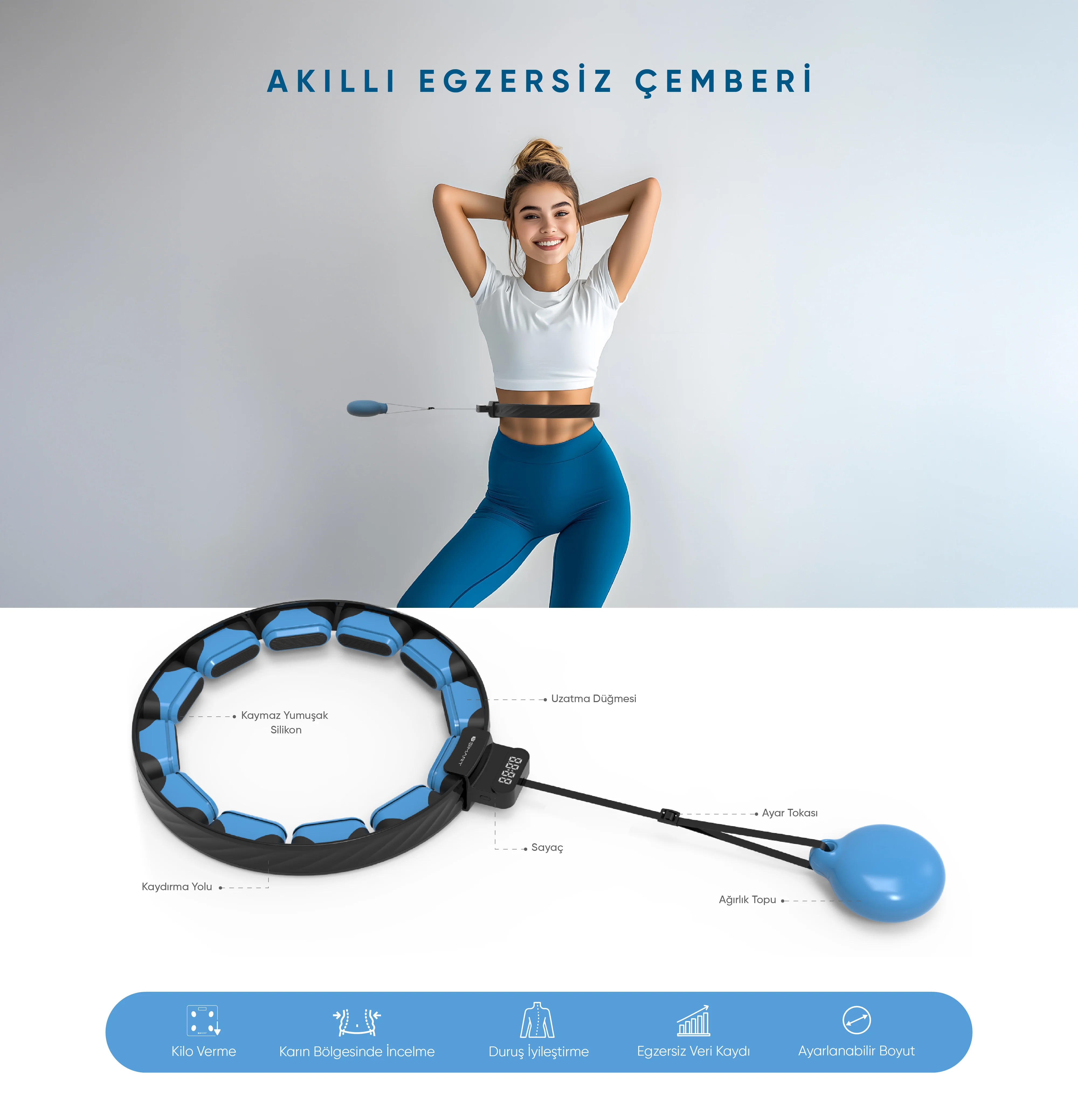 Akıllı Egzersiz Çemberi - Akıllı Egzersiz Çemberi, Akıllı ev cihazı, IoT teknolojisi, Akıllı telefon kontrolü, Enerji tasarrufu IoT, Güvenlik IoT ürünü, Akıllı yaşam teknolojisi, Evinizi akıllandırın, IoT ile akıllı ev, Akıllı ev otomasyonu