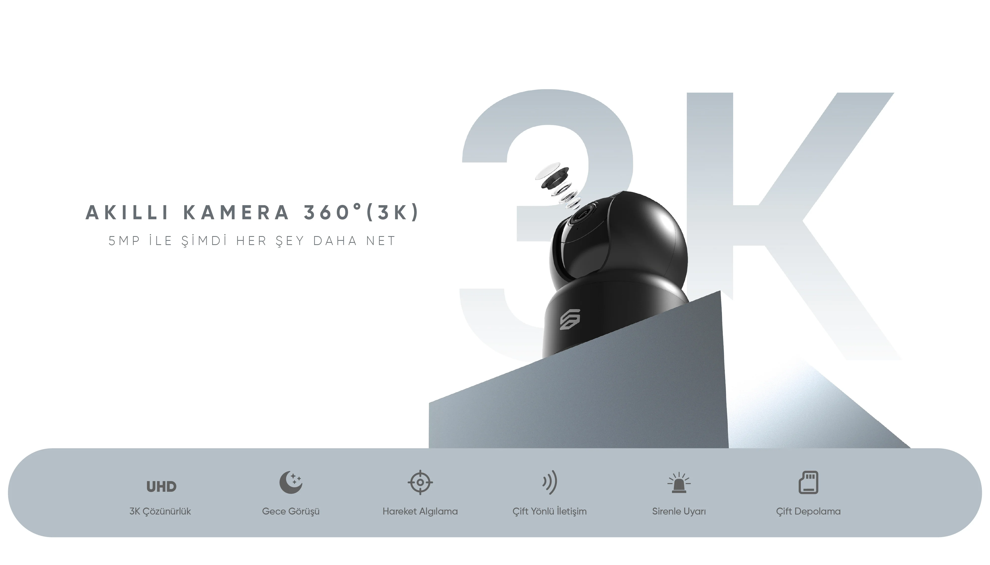 Akıllı Kamera 360° (3K - 1620p) - Akıllı Kamera 360° (3K - 1620p), Akıllı ev cihazı, IoT teknolojisi, Akıllı telefon kontrolü, Enerji tasarrufu IoT, Güvenlik IoT ürünü, Akıllı yaşam teknolojisi, Evinizi akıllandırın, IoT ile akıllı ev, Akıllı ev otomasyonu