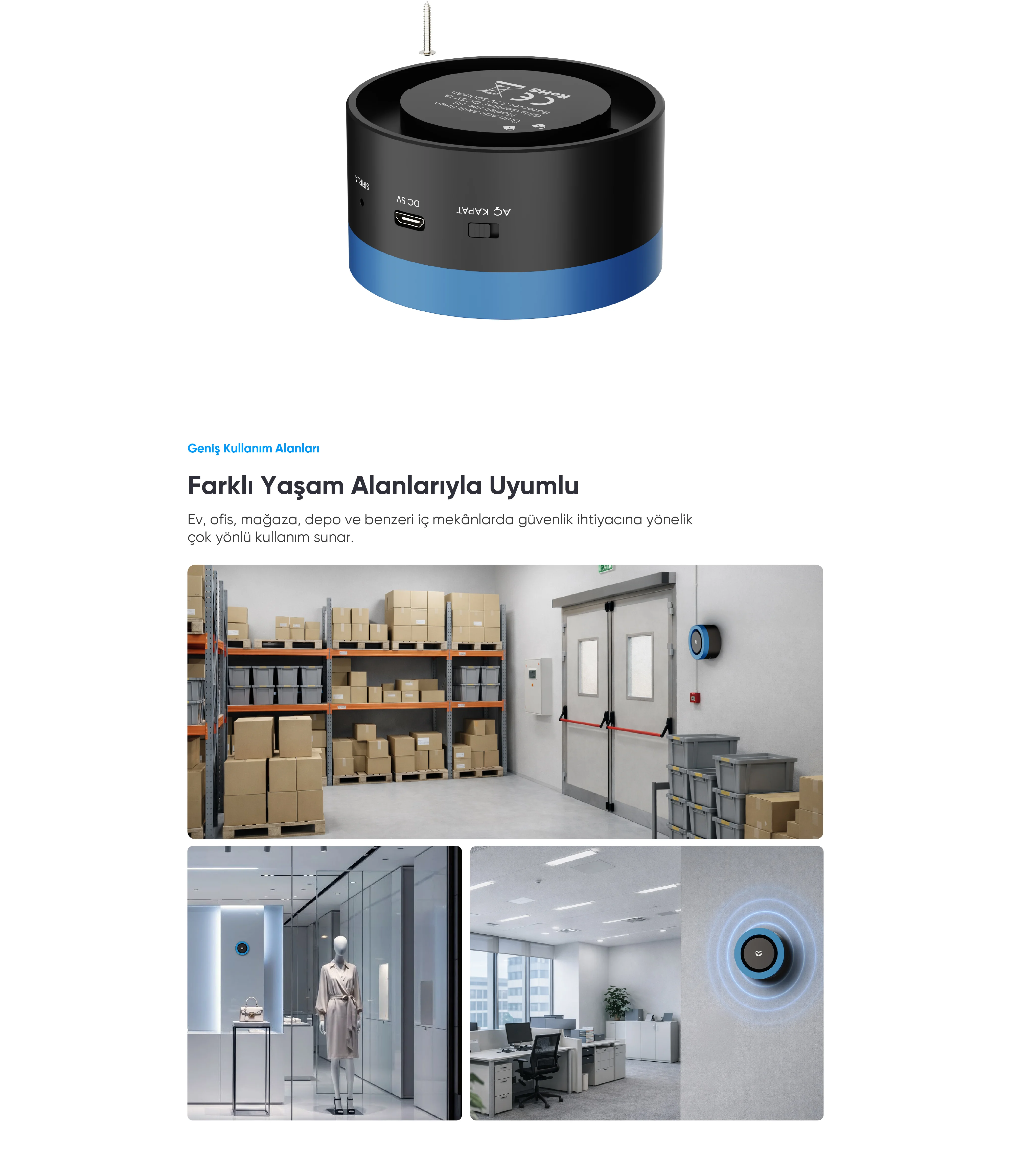 Akıllı Siren - Akıllı Siren, Akıllı ev cihazı, IoT teknolojisi, Akıllı telefon kontrolü, Enerji tasarrufu IoT, Güvenlik IoT ürünü, Akıllı yaşam teknolojisi, Evinizi akıllandırın, IoT ile akıllı ev, Akıllı ev otomasyonu