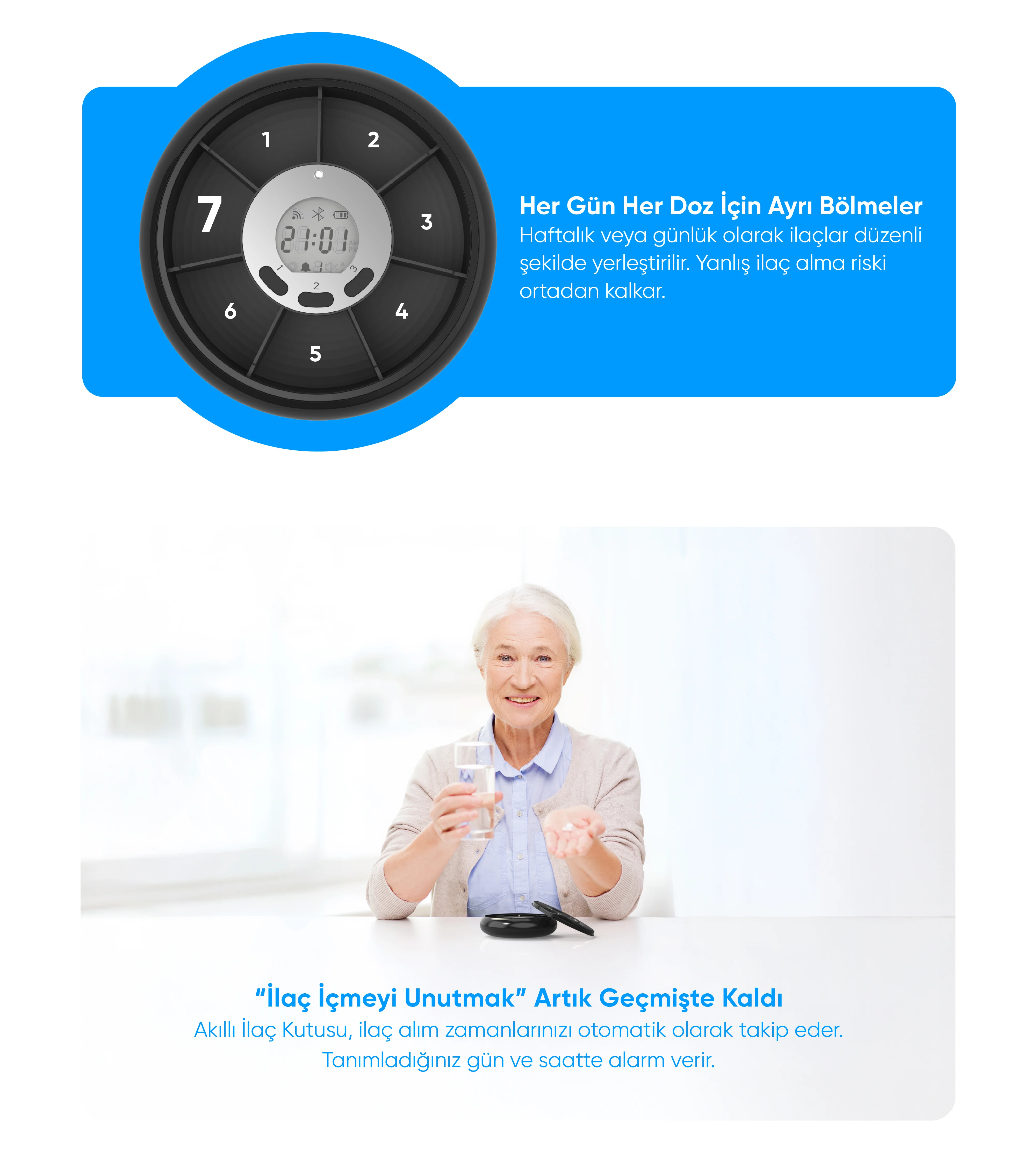 Akıllı İlaç Kutusu - Akıllı İlaç Kutusu, Akıllı ev cihazı, IoT teknolojisi, Akıllı telefon kontrolü, Enerji tasarrufu IoT, Güvenlik IoT ürünü, Akıllı yaşam teknolojisi, Evinizi akıllandırın, IoT ile akıllı ev, Akıllı ev otomasyonu