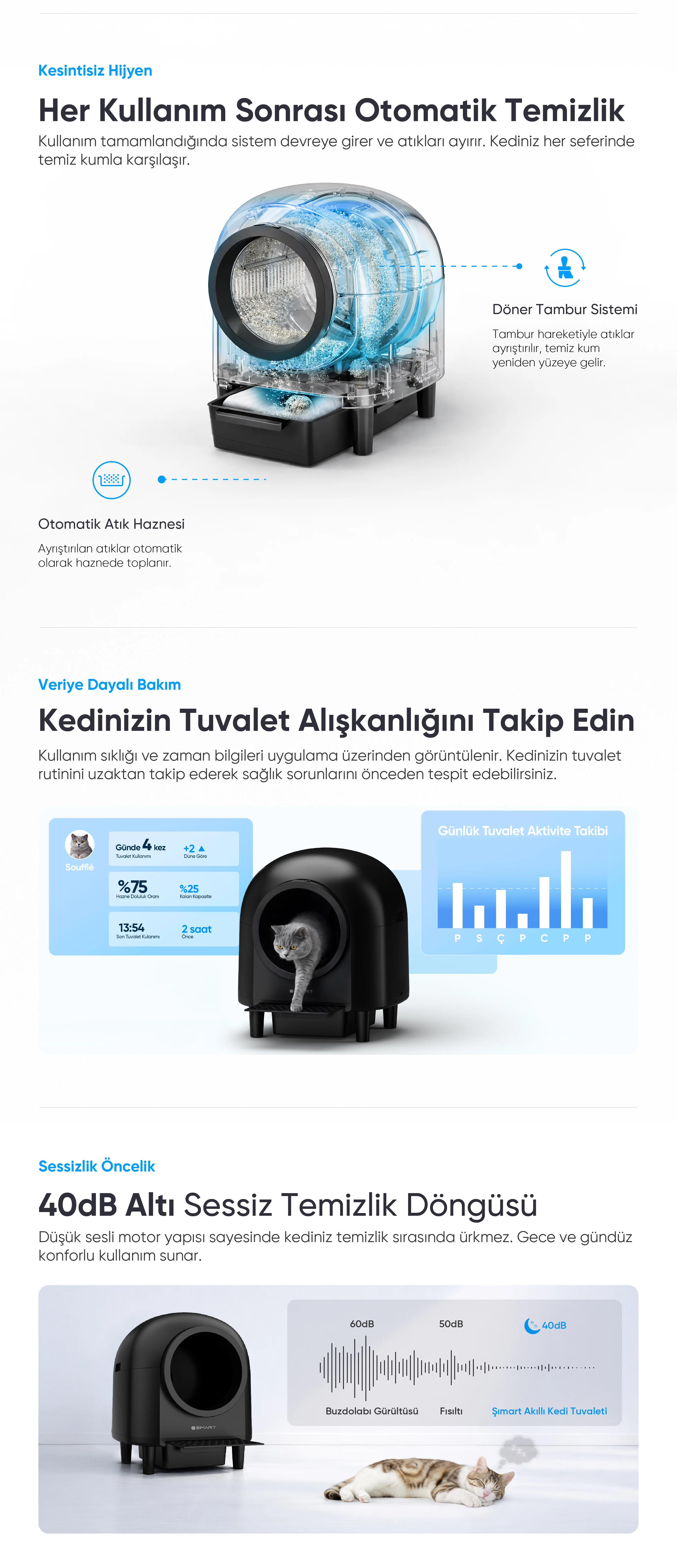Akıllı Kedi Tuvaleti - akıllı kedi tuvaleti, elektronik kedi tuvaleti, otomatik kedi tuvaleti