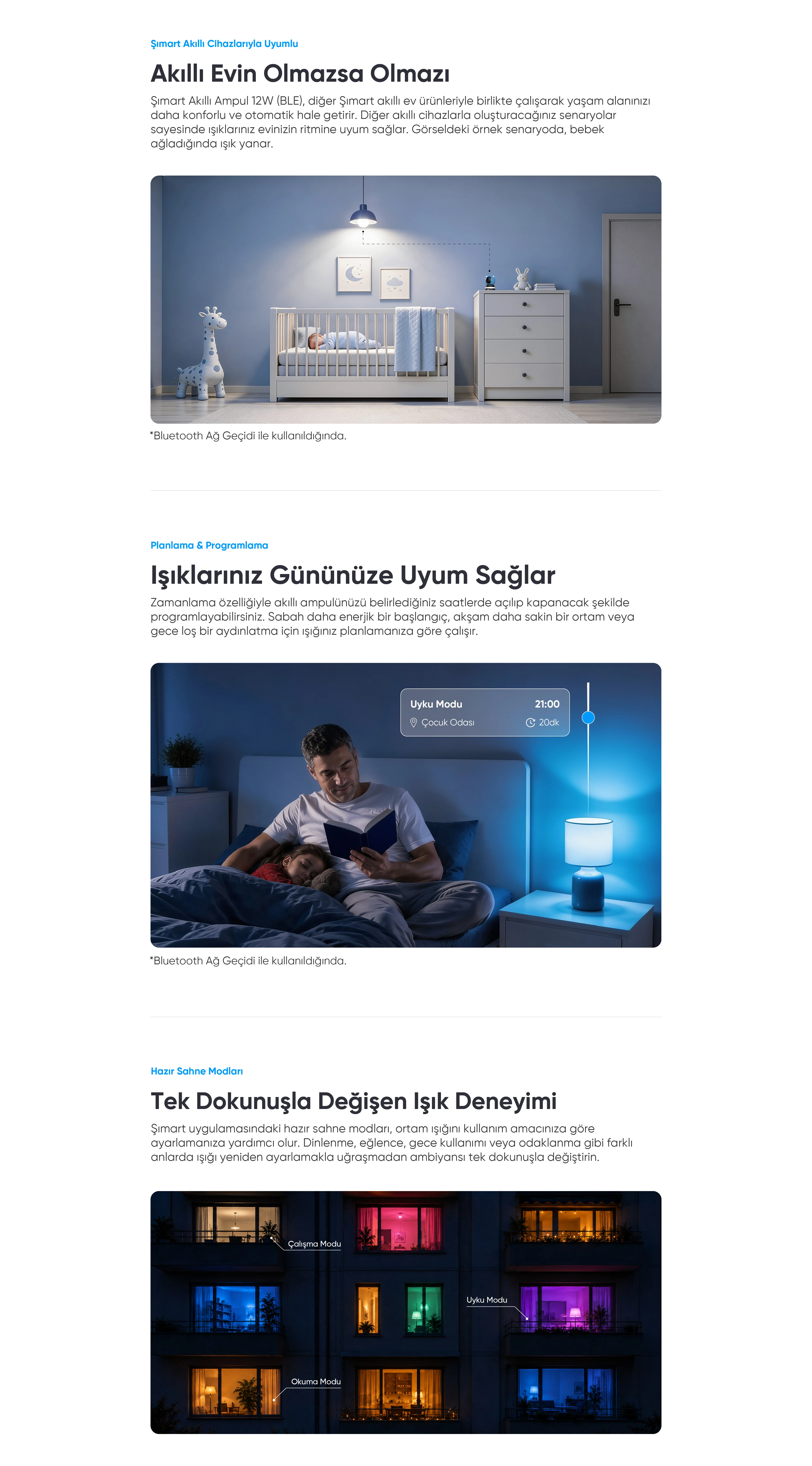 Akıllı Ampul 12W (BLE) - akıllı aydınlatma sistemleri, akıllı ampul, rgb ampul, renk değiştiren ampul